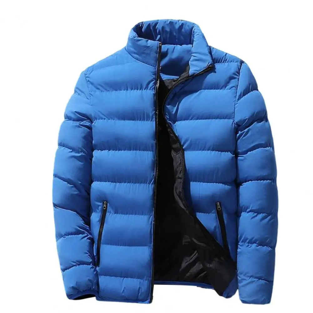 Men's puffer jacket with insulation and side pockets