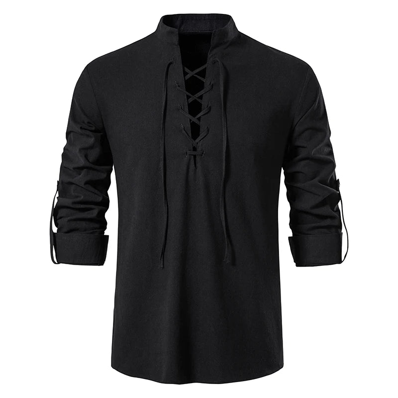 Men's Braided Linen Shirt